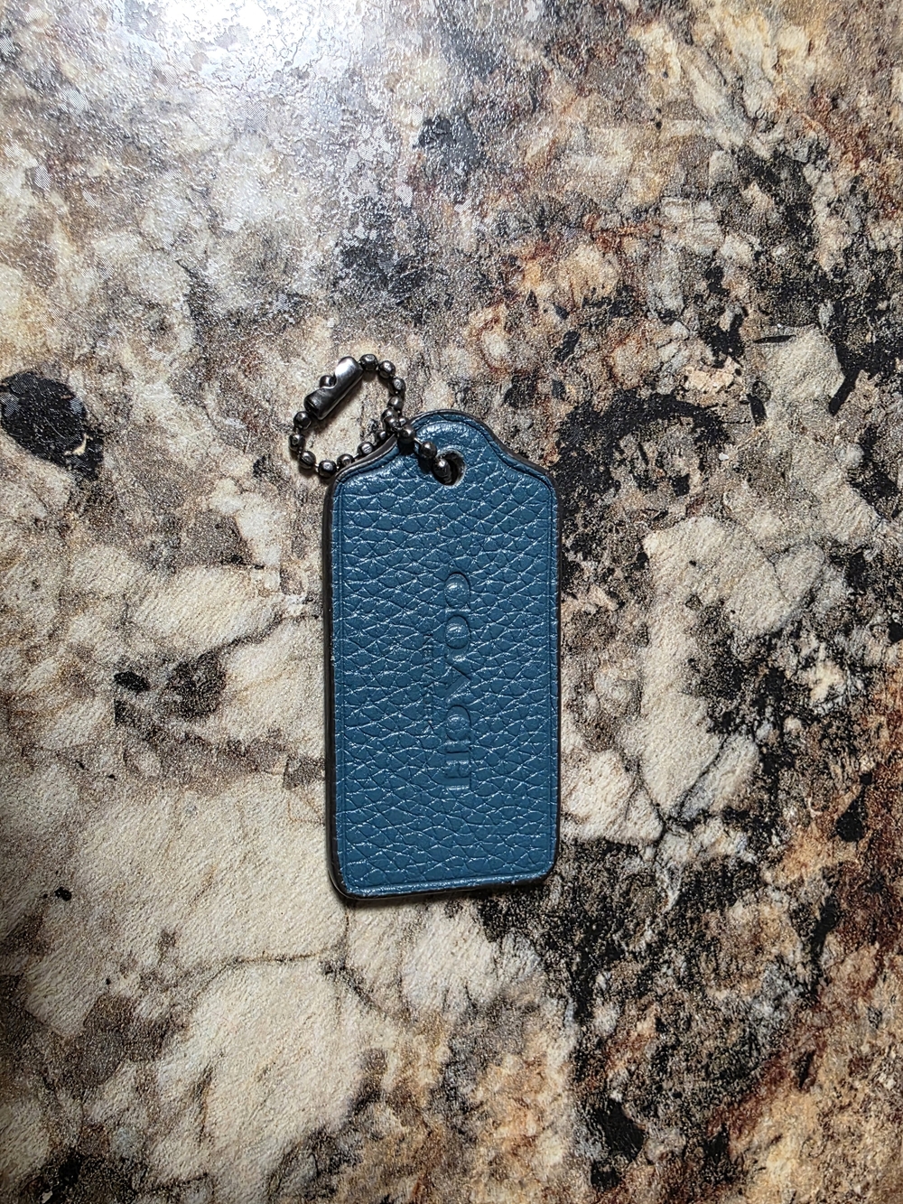 COACH Teal Leather Hang Tag